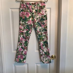 Never worn floral 7 4 all Mankind jeans girl 10